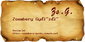 Zsembery Győző névjegykártya